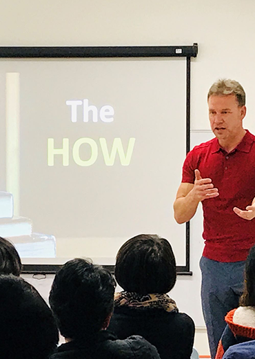 Mr Tim presenting